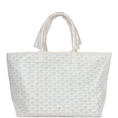 Goyard Goyardine White St. Louis PM Tote Bag Palladium Hardware