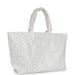 Goyard Goyardine White St. Louis PM Tote Bag Palladium Hardware
