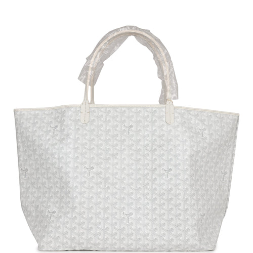 Goyard Goyardine White St. Louis GM Tote Bag Palladium Hardware