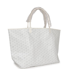 Goyard Goyardine White St. Louis GM Tote Bag Palladium Hardware
