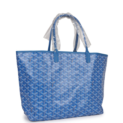 Goyard Goyardine Sky Blue St. Louis PM Tote Bag Palladium Hardware