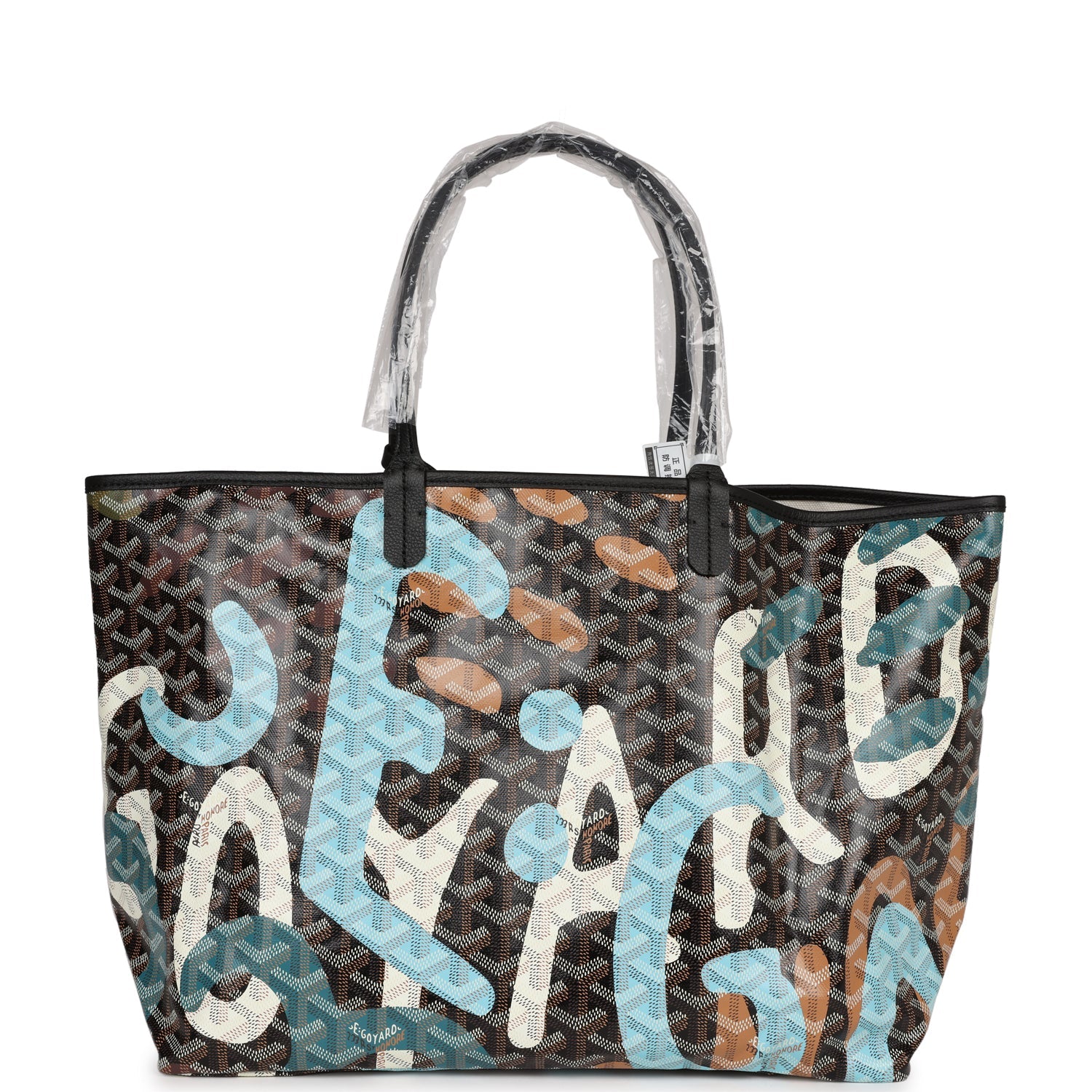 Goyard Limited Edition Black Goyardine Canvas Blue Lettres Camouflage ...