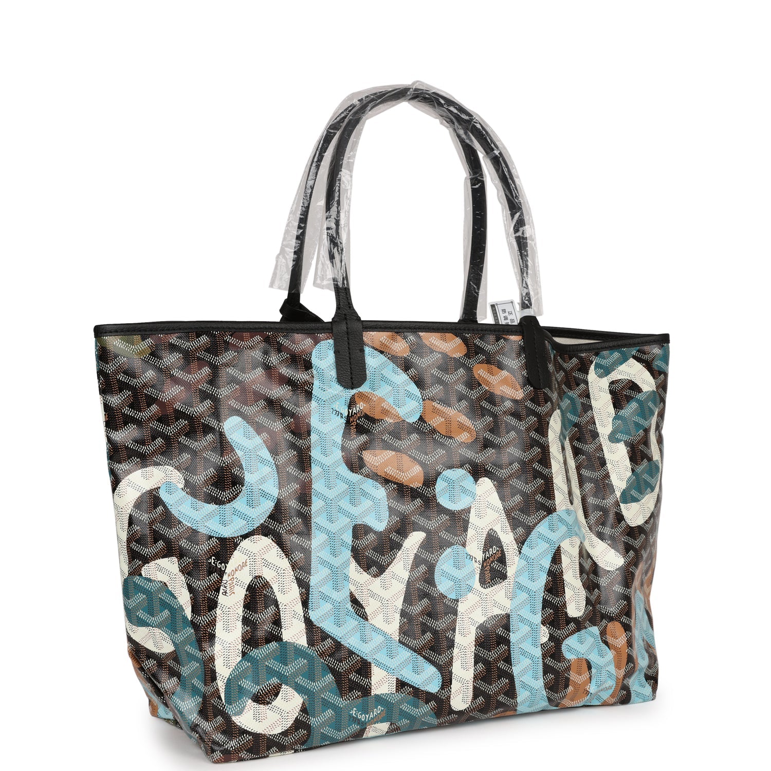 Goyard Limited Edition Black Goyardine Canvas Blue Lettres Camouflage ...