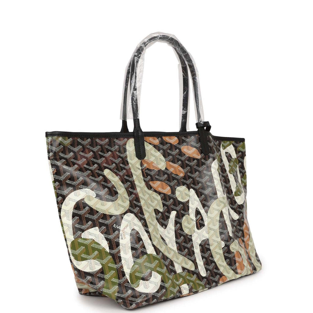 Goyard St Louis PM Tote Bag Lettres Camouflage (Black & Green) – The Luxury  Shopper