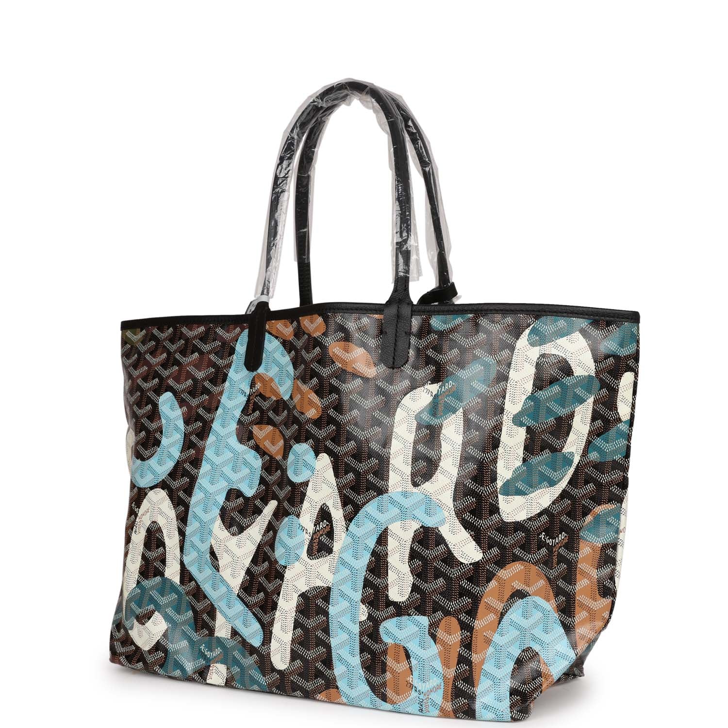 HIRONDELLE BAG 25 IN SAPPHIRE BLUE LAMBSKIN AND GOYARDINE CANVAS
