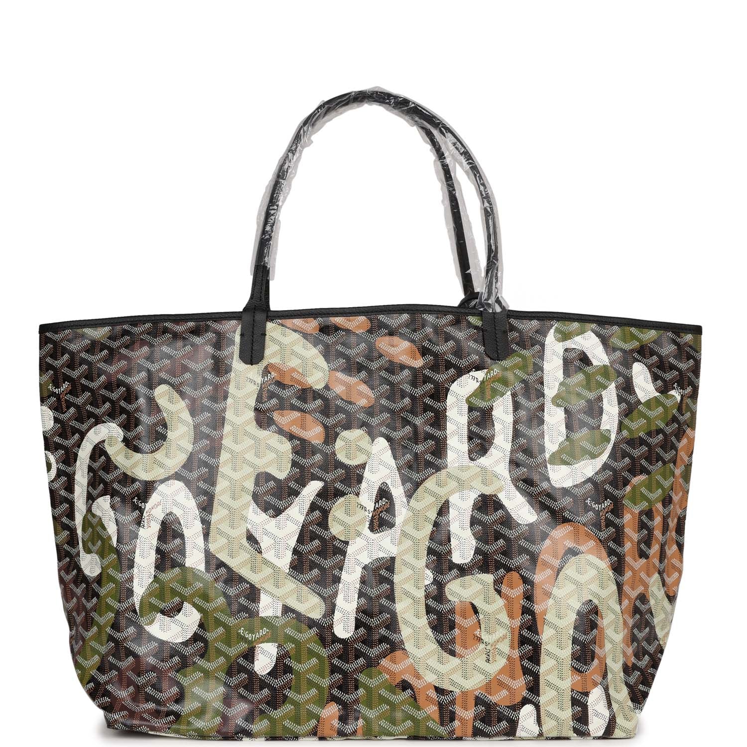 Goyard Limited Edition Black Goyardine Canvas Green Lettres Camouflage