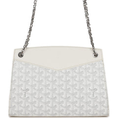 Goyard Rouette Structure PM Bag White Goyardine Palladium Hardware
