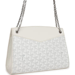 Goyard Rouette Structure PM Bag White Goyardine Palladium Hardware