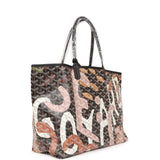 Goyard Limited Edition Black Goyardine Canvas Pink Lettres Camouflage St. Louis PM Tote Bag Palladium Hardware