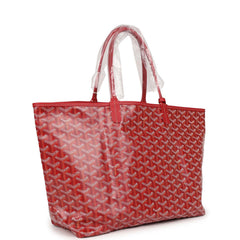 Goyard Goyardine Red St. Louis PM Tote Bag Palladium Hardware
