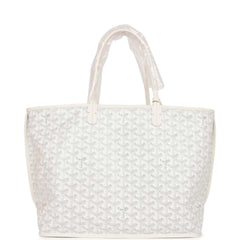 Goyard Goyardine White Anjou PM Reversible Tote Bag Palladium Hardware