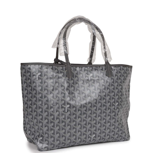 Goyard Goyardine Grey St. Louis PM Tote Bag Palladium Hardware