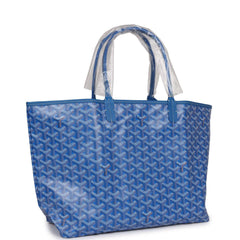 Goyard Goyardine Blue St. Louis PM Tote Bag Palladium Hardware