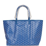 Goyard Goyardine Greige and Blue St. Louis GM Tote Bag Palladium Hardware