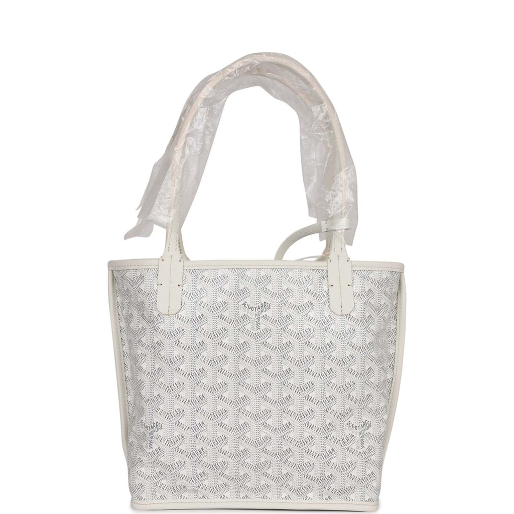 Goyard Goyardine Anjou White Mini Bag Palladium Hardware – Madison Avenue  Couture