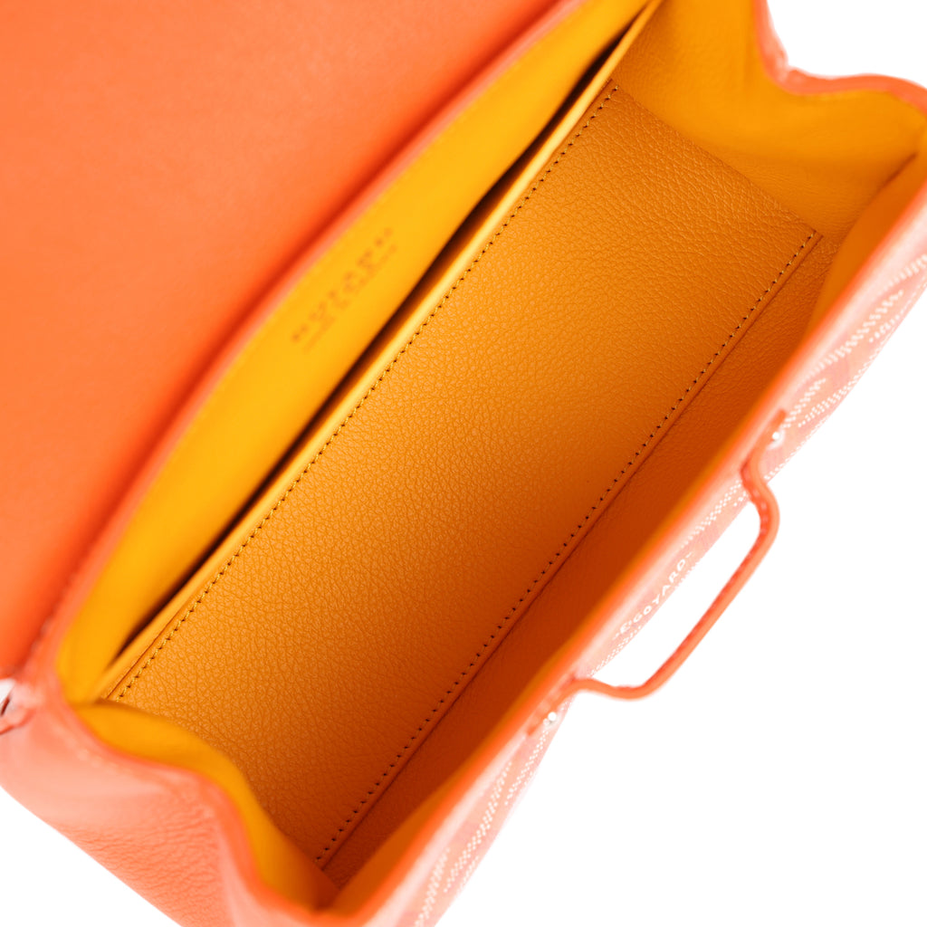 Goyard Orange Mini Goyardine Saigon Leather Cloth Pony-style