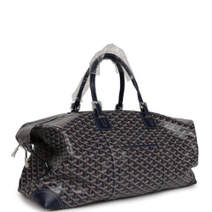 Goyard Goyardine Navy Boeing 55 Travel Bag Palladium Hardware