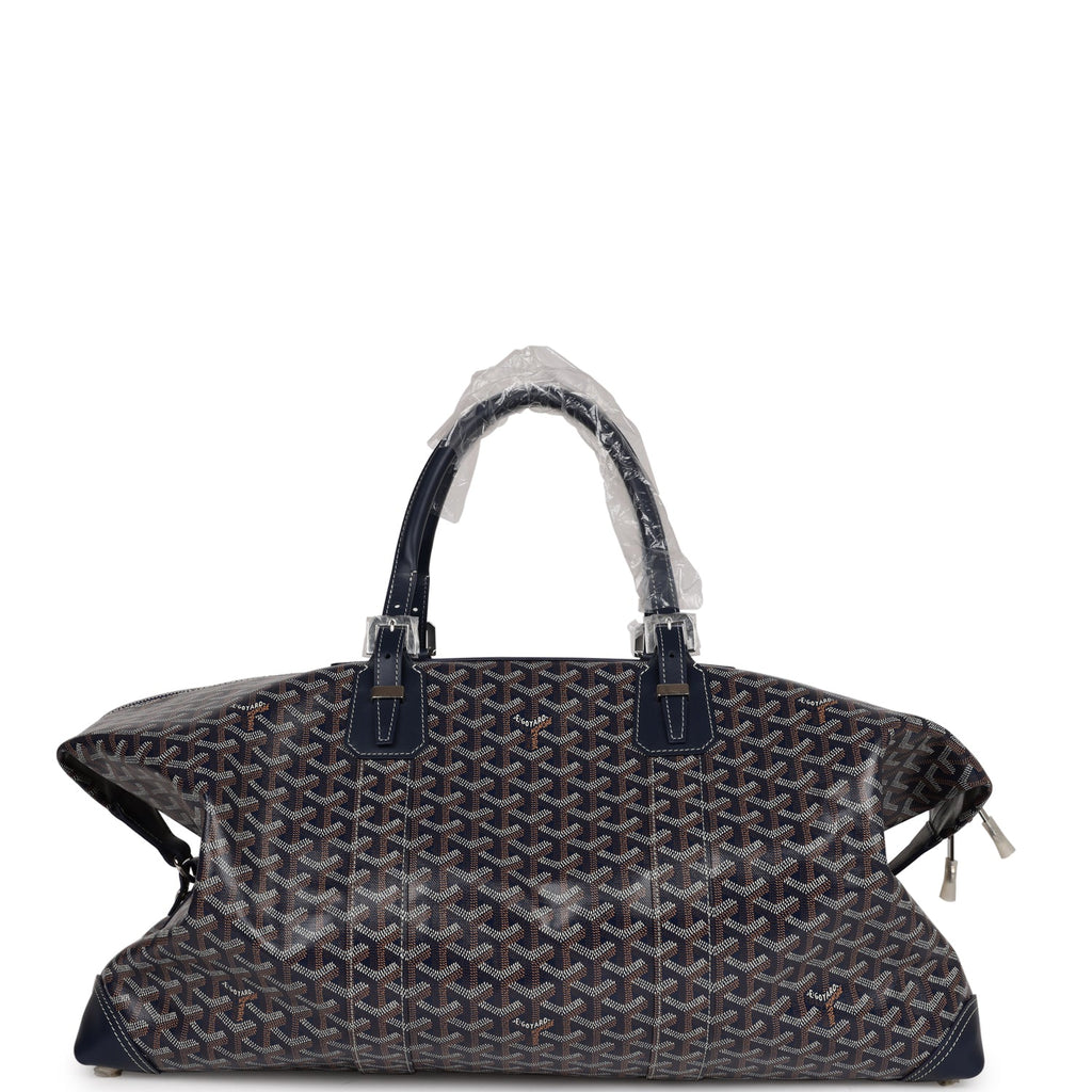 Goyard Goyardine Navy Boeing 55 Travel Bag Palladium Hardware Navy New Canvas