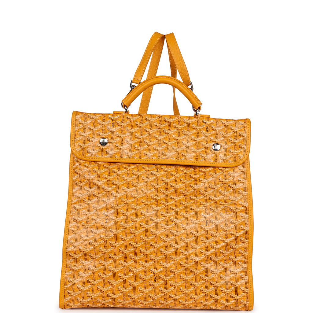 Goyard Saint Léger Backpack Yellow in Canvas/Calfskin Leather with  Palladium-tone - US