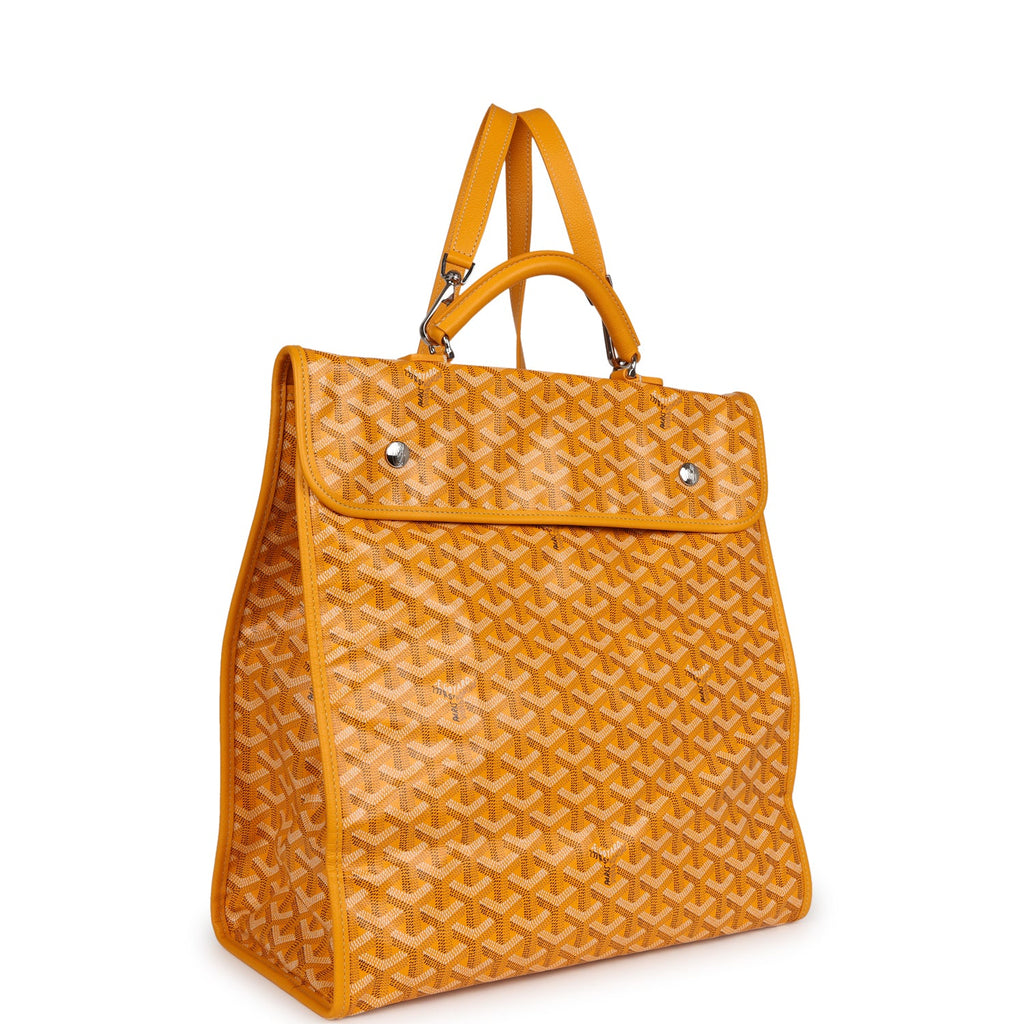 Goyard Saint Léger Backpack Yellow in Canvas/Calfskin Leather with  Palladium-tone - US
