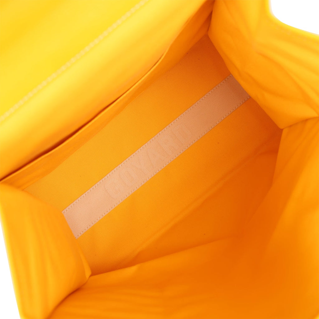 Goyard Saint Léger Backpack Yellow Goyardine Canvas Palladium Hardware