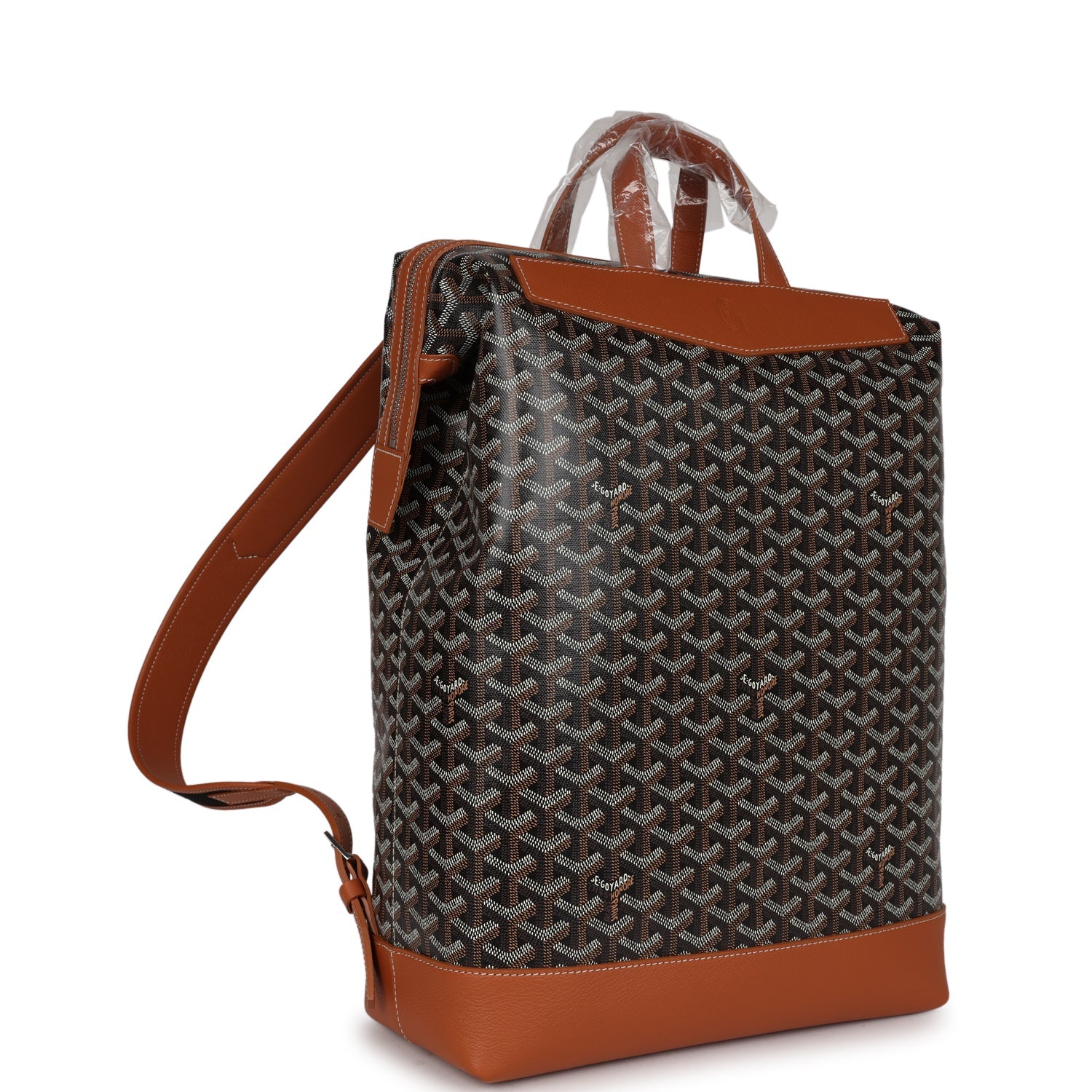 CISALPIN BACKPACK 43 IN BLACK GOYARDINE CANVAS AND CALFSKIN