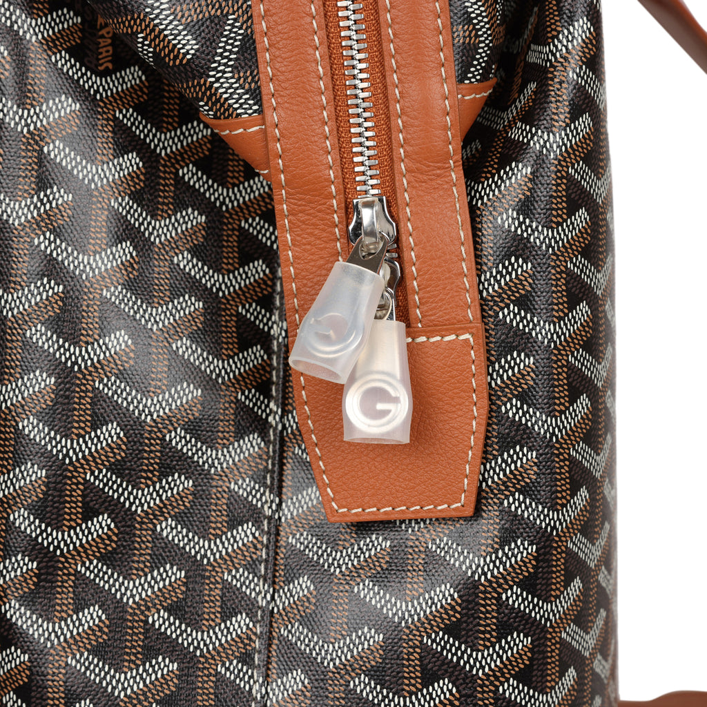 Goyard Cisalpin Backpack Black/Tan in Goyardine Canvas/Chevroches Calfskin  Leather with Silver-tone - US