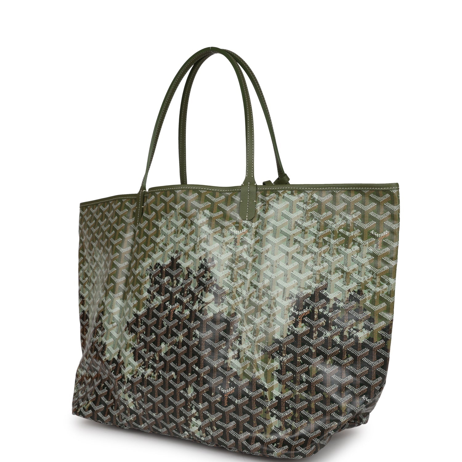 CHIEN GRIS BAG 33 IN GREEN GOYARDINE CANVAS AND CALFSKIN TRIM main image 0