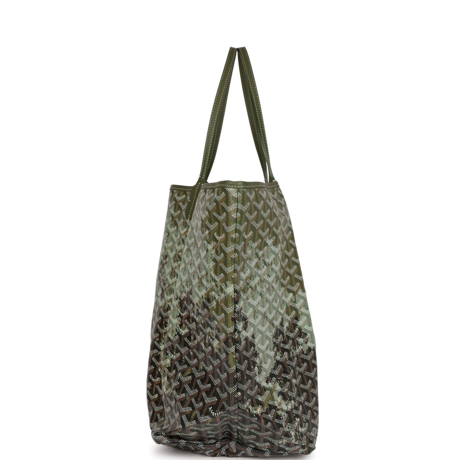saint louis pm 34cm green canvas chevroches calfskin