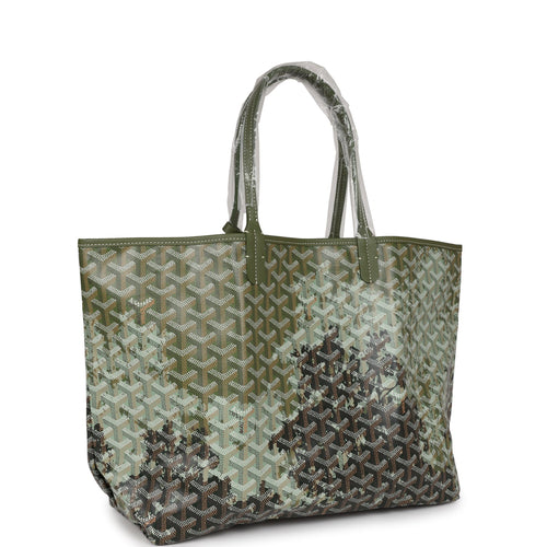 Goyard St. Louis PM Canopee Green Goyardine Canvas Palladium Hardware