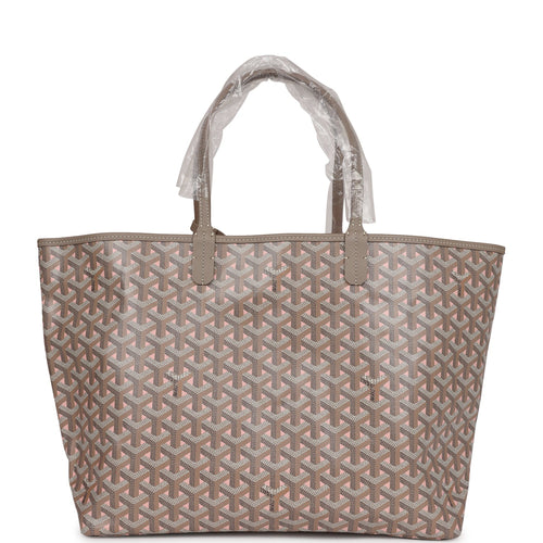 Goyard Goyardine Greige and Pink St. Louis PM Tote Bag Palladium Hardware