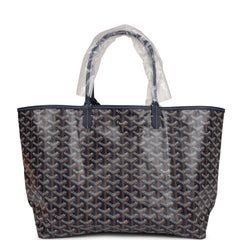 Goyard Goyardine Navy St. Louis PM Tote Bag Palladium Hardware