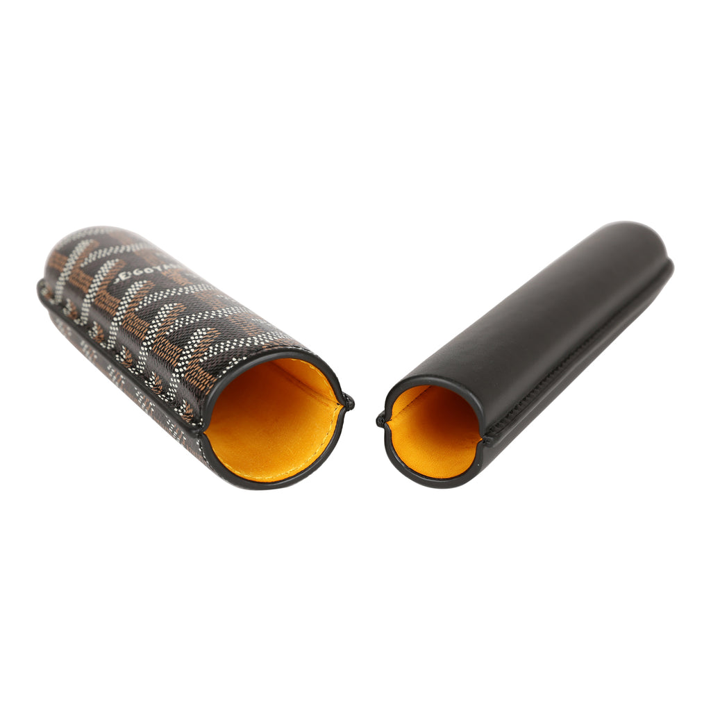 Goyard Churchill Single Cigar Holder Black Goyardine Canvas