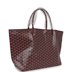 Goyard Goyardine Burgundy St. Louis GM Tote Bag Silver Hardware