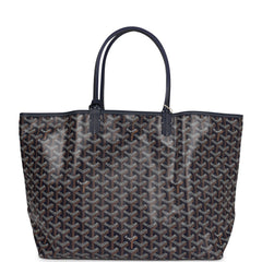 Goyard Goyardine Navy St. Louis PM Tote Bag Palladium Hardware