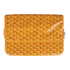 Goyard Sainte Marie GM Foldable Clutch Yellow Goyardine Canvas & Chevroches Calfskin Palladium Hardware