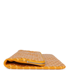 Goyard Sainte Marie GM Foldable Clutch Yellow Goyardine Canvas & Chevroches Calfskin Palladium Hardware