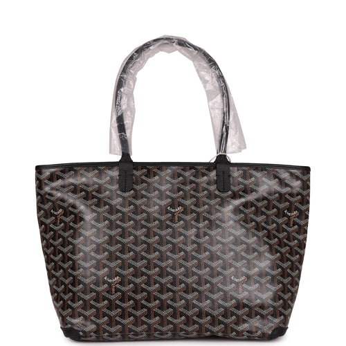 Goyard Goyardine Black Artois PM Tote Bag Palladium Hardware