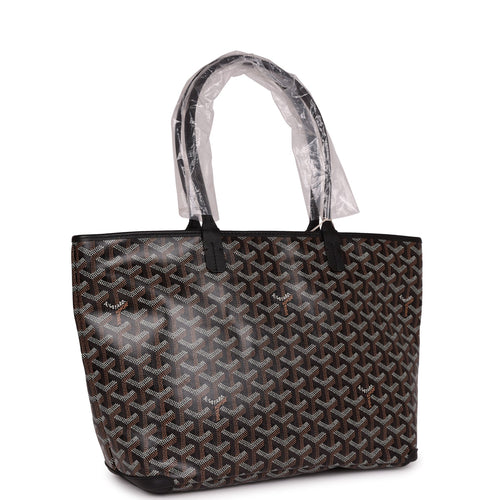 Goyard Goyardine Black Artois PM Tote Bag Palladium Hardware