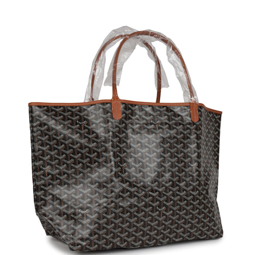 Goyard Goyardine Black Saint Louis GM Tote Bag Palladium Hardware