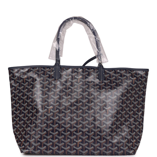 Goyard Goyardine Navy St. Louis PM Tote Bag Palladium Hardware