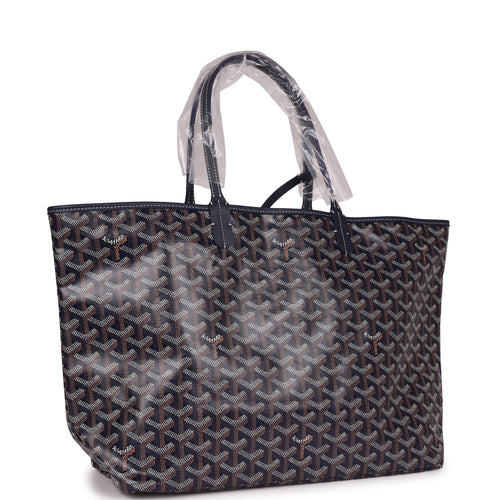 Goyard Goyardine Navy St. Louis PM Tote Bag Palladium Hardware