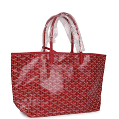 Goyard Goyardine Red St. Louis PM Tote Bag Palladium Hardware