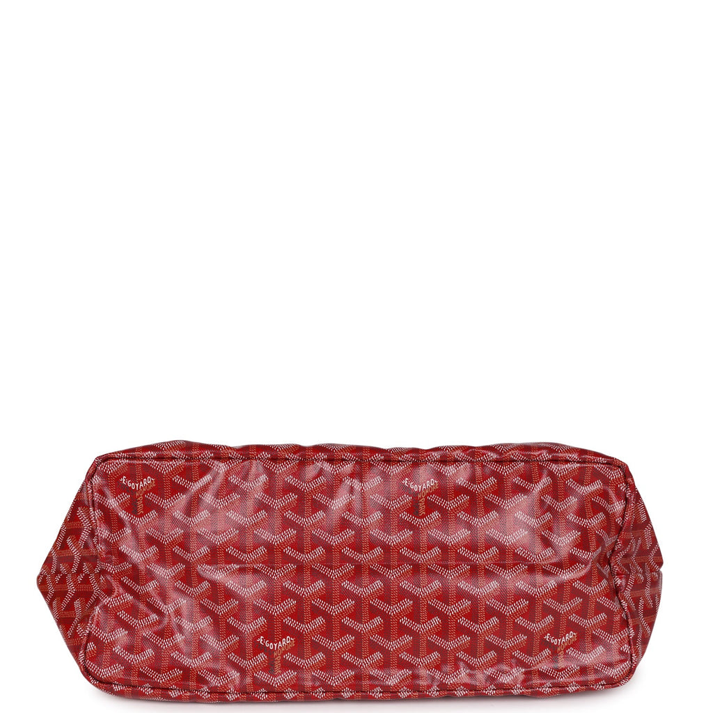 Goyard Goyardine Red St. Louis PM Tote Bag Palladium Hardware