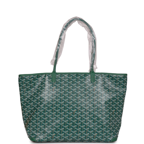 Goyard Goyardine Green Artois MM Tote Bag Palladium Hardware