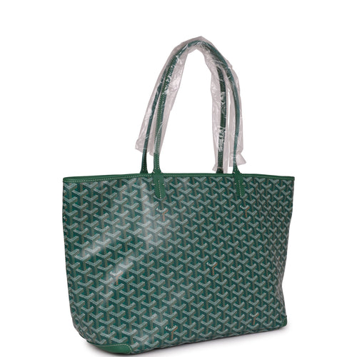 Goyard Goyardine Green Artois MM Tote Bag Palladium Hardware