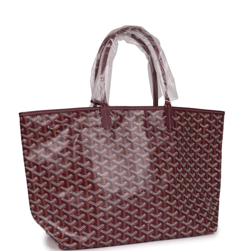 Goyard Goyardine Burgundy St. Louis PM Tote Bag Palladium Hardware