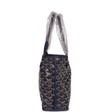 Goyard Goyardine Anjou Navy Mini Tote Bag Palladium Hardware