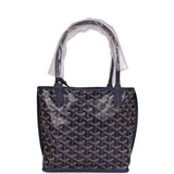Goyard Goyardine Anjou Navy Mini Tote Bag Palladium Hardware