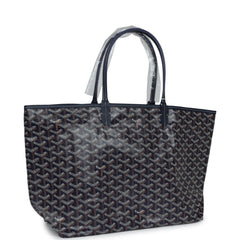 Goyard Goyardine Navy St. Louis PM Tote Bag Palladium Hardware